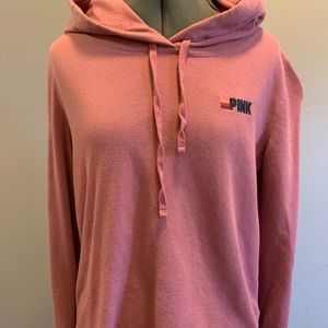 Victoria’s Secret PINK Mauve lightweight raw hem hoodie sweatshirt
